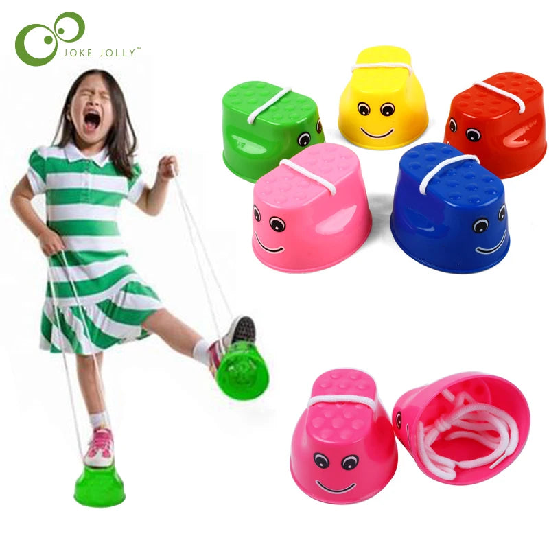 1 Pair Plastic Walker Stilt Shoe Children Outdoor Fun Sports Walker Walk Balance Training Toys Kindergarten Teaching Aids DDJ - NJPH Best Selling 