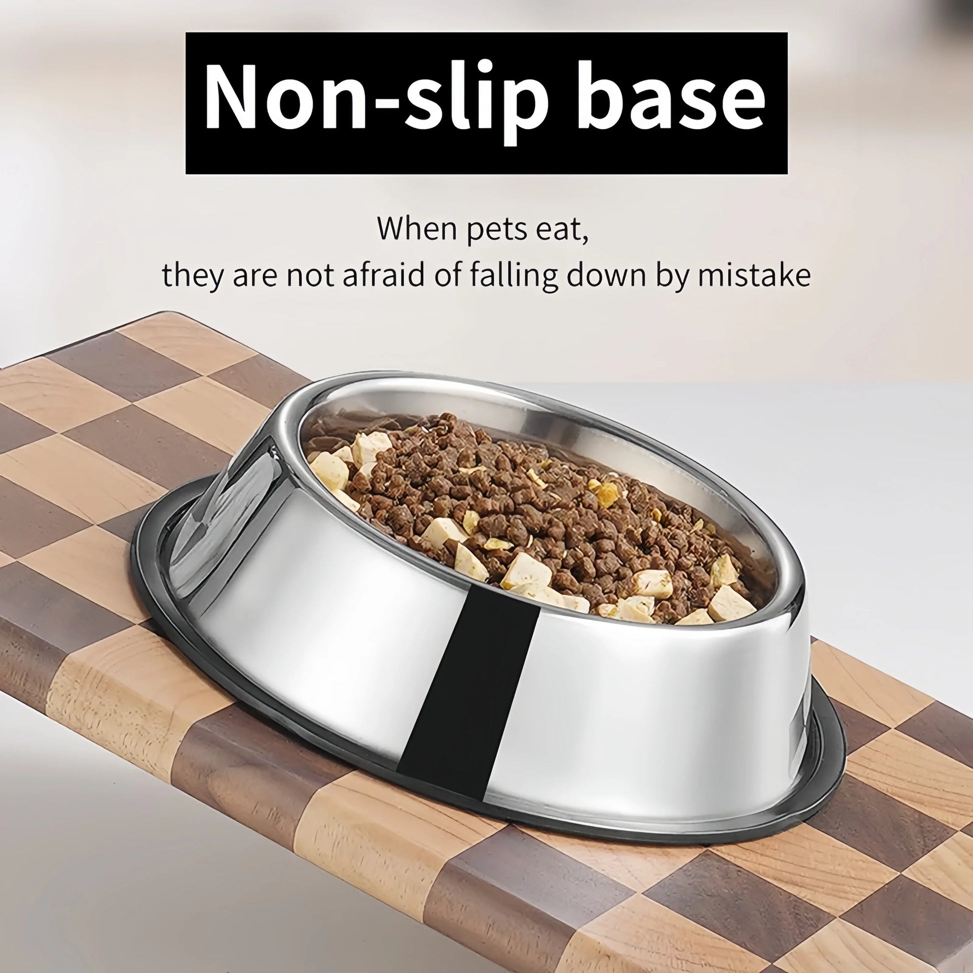 Pet Dog Cat Stainless Steel Bowl Pet Feeding Bowl Cat and Dog Drinking Bowl Metal Feeder Bowl Durable Easy To Clean 6 Sizes - NJPH Best Selling 