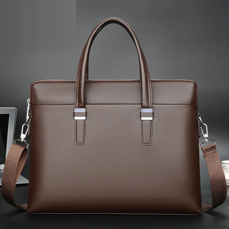 High Quality Men Briefcases Bag For 14 inch Laptop Business Travel Bags Handbags Leather Office Shoulder Bags For Man - NJPH Best Selling 