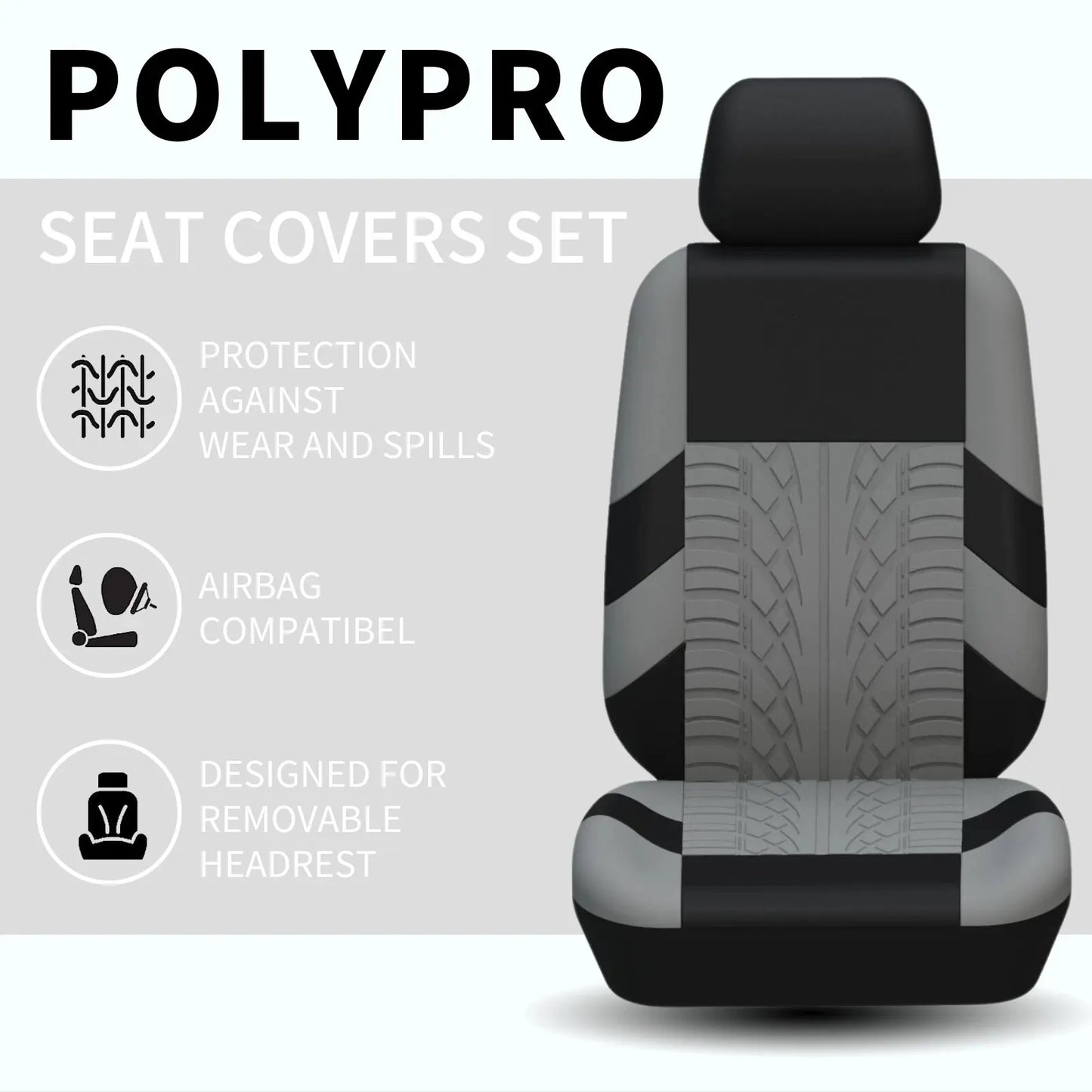 Car Seat Covers Full Set Front Split Rear Bench For Car Universal Cloth SUV Sedan Van Automotive Interior Covers - NJPH Best Selling 