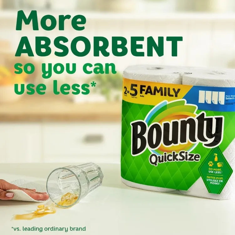 Quick-Size Paper Towels, White, 16 Family Rolls = 40 Regular Rolls - NJPH Best Selling 