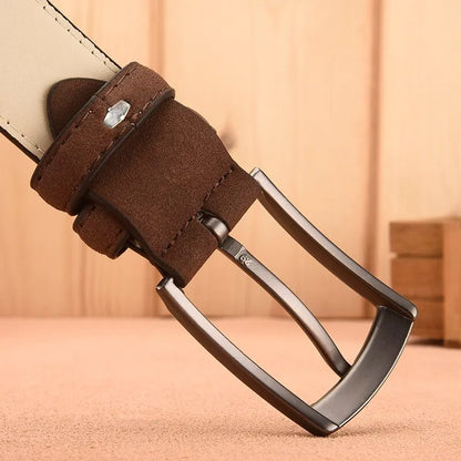 Men Suede Belt Retro Trend Alloy Buckle Men Belt Large Size Genuine High-End Belt 2025 New, Gift For Boyfriend And Dad