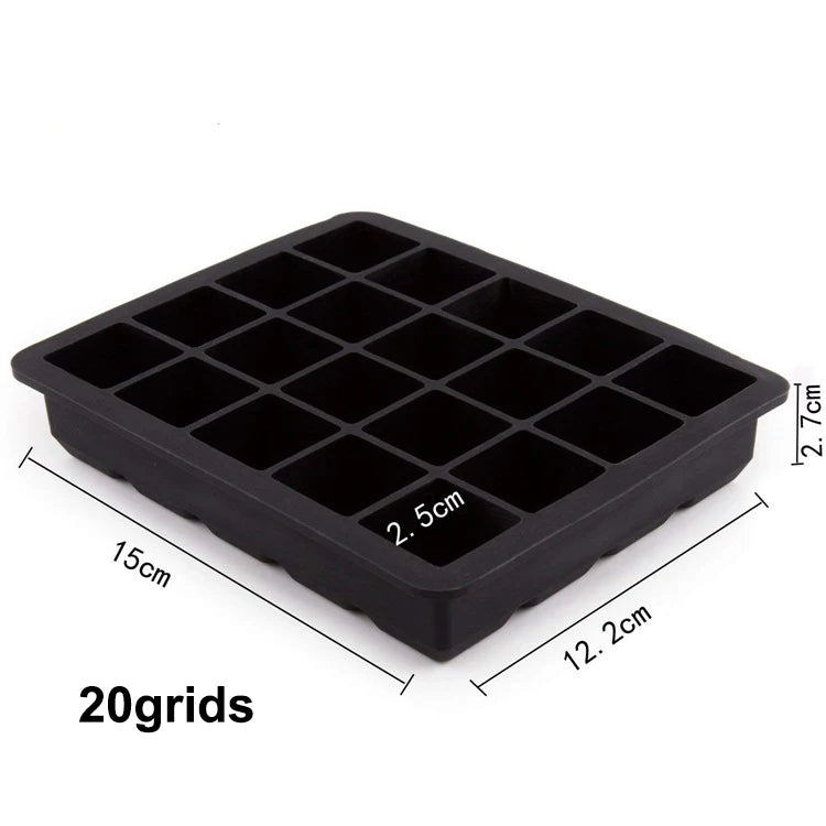 2/4/6/8/15Grid Large Ice Cube Mold Square Ice Tray Mold Large Cubitera Food Grade Silicone Tray Mold DIY Ice Maker Ice Cube Tray - NJPH Best Selling 