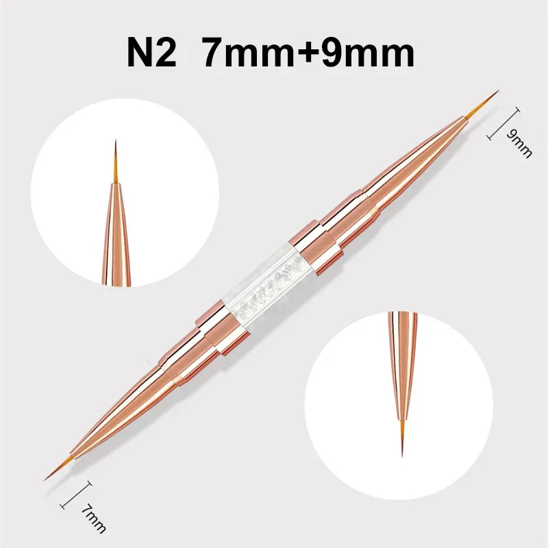 Nail Art Liner Brushes Double Head Leopard Print Acrylic French Stripe Drawing Painting Pen Gel Polish Nail Art Manicure Tools - NJPH Best Selling 