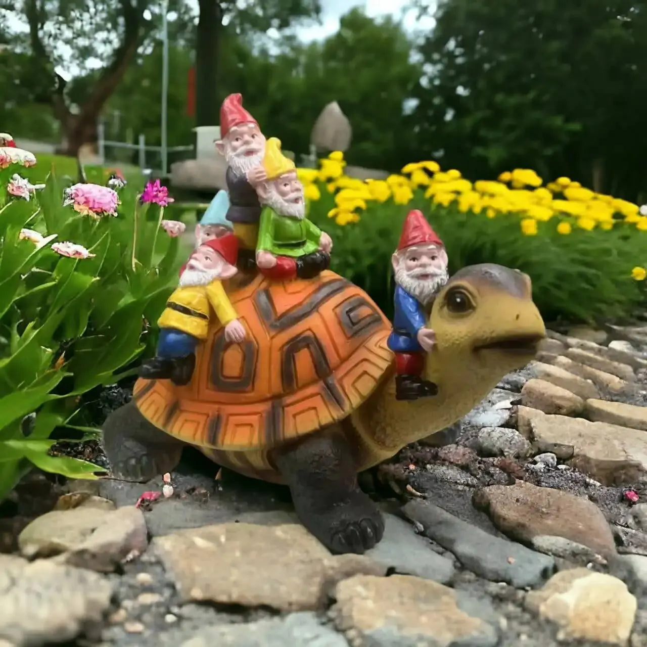 Garden Gnome Turtle Statues Yard Art Resin Figurine Decorations For Outdoor Garden and Patio Lawn - NJPH Best Selling 