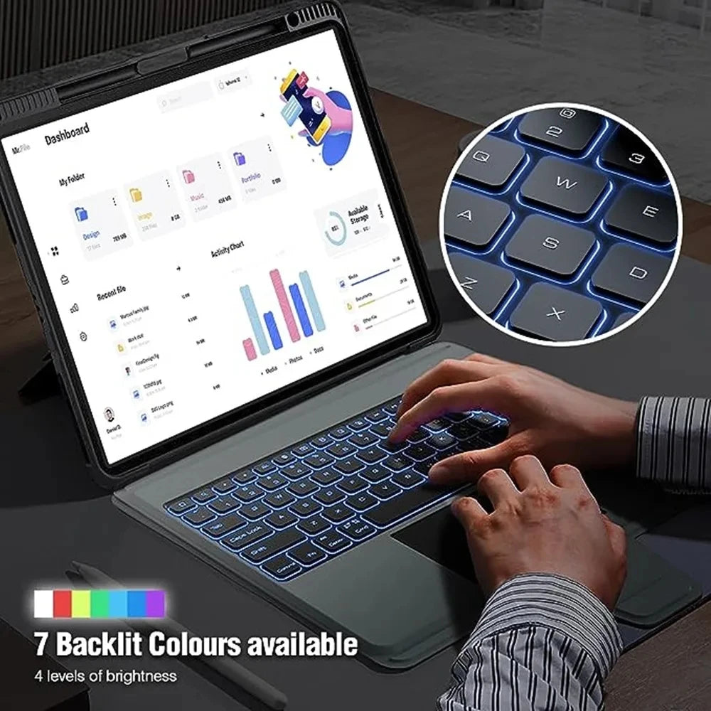 Backlight Keyboard Case for iPads- Pro 13 M4 Air 13 2024 Nillkin for iPad Pro 12.9 6th Generation Air 11 M2 Keyboard Cover