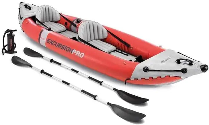 INTEX Excursion Pro Inflatable Kayak Series: Includes Deluxe 86in Kayak Paddles and High-Output Pump – SuperTough PVC - NJPH Best Selling 