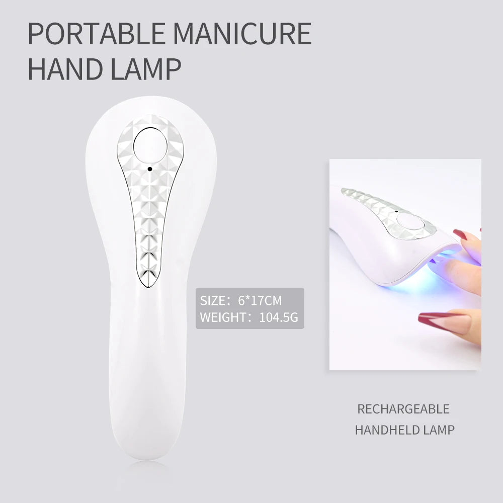 UV Nail Lamp Dryer Machine Portable USB Rechargeable UV LED Nail Quick Drying Light Handheld Manicure Lamp For Gel Varnish Tools - NJPH Best Selling 