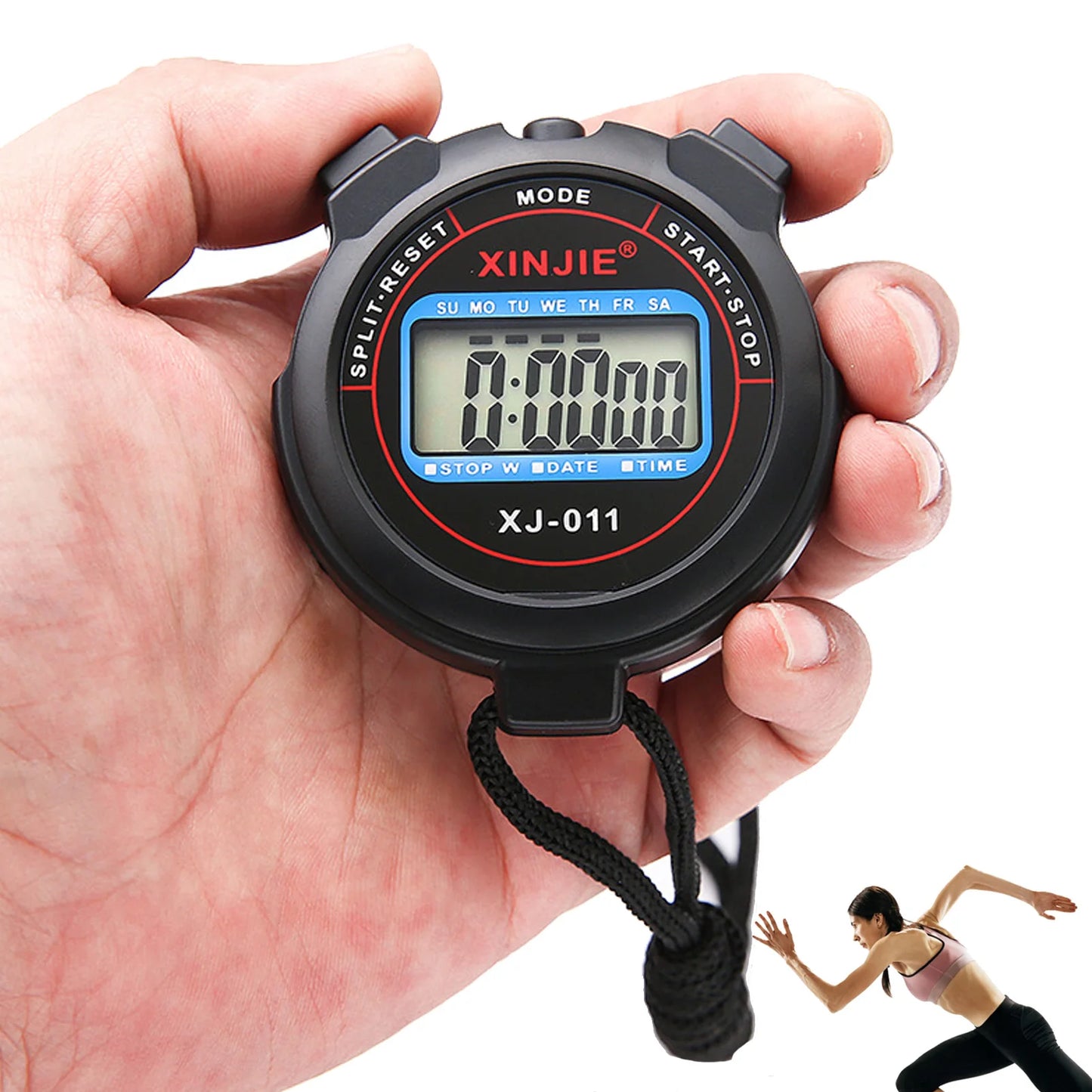 Sports Stopwatch Timer Athlete Referee Timer Portable Waterproof Fitness Timer With Date Display Alarm And Clock For Fitness - NJPH Best Selling 