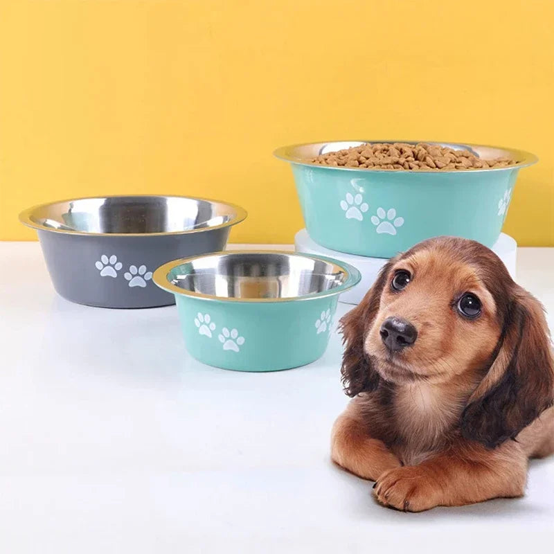 Non-slip Dog Bowls For Small Medium Large Dog Feeder Bowls And Drinkers Stainless Steel Pet Feeders Pets Dogs Accessories - NJPH Best Selling 