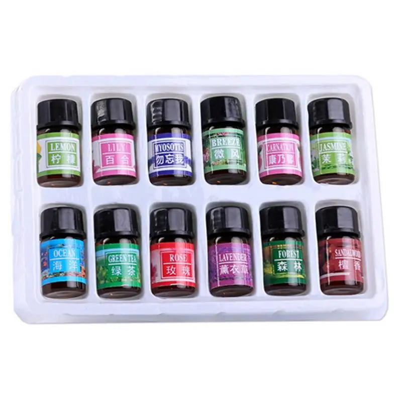 Essential Oil Set 12-bottle 3ML/0.13oz Defuse Essential Oils Water-soluble Natural Essential Oils For Diffuser Humidifier - NJPH Best Selling 