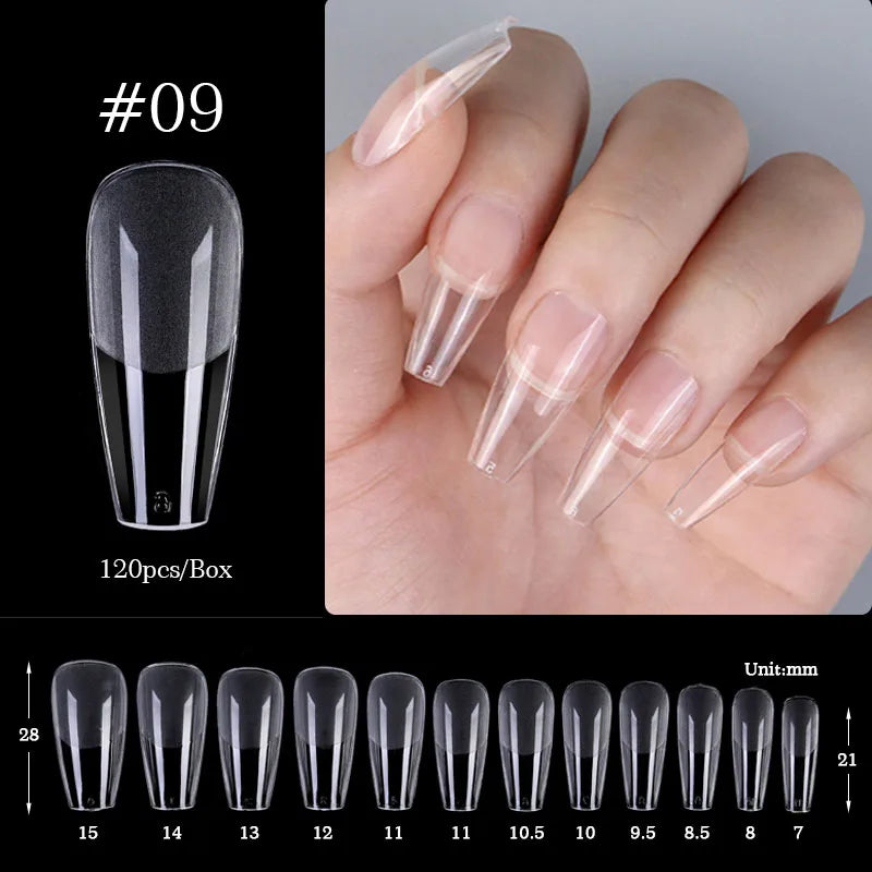 Nail Art Press on False Nails Fake Nails Coffin Gel Nails Extension System Full Cover Short Nail Soft Gel Tips Accessories Tool - NJPH Best Selling 