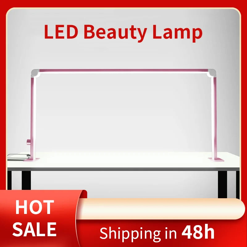 New LED Half-Moon Nail Lamp Dimmable Nail Eyelash Extension Foldable Reading Beauty Desk Lamp Fill Light Diming Table Lamp - NJPH Best Selling 