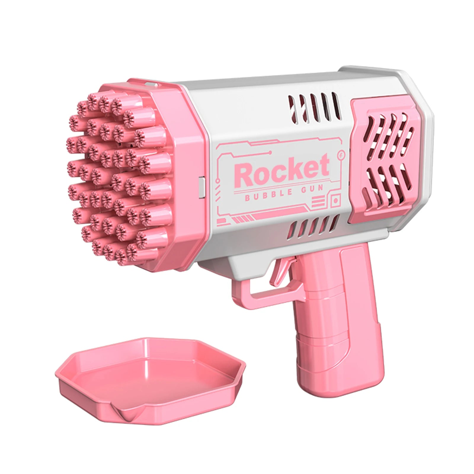 One Pack Of Children's 40 Holes Rocket Launcher Handheld Portable Electric Automatic Bubble Gun LED Light For Boys And Girls - NJPH Best Selling 