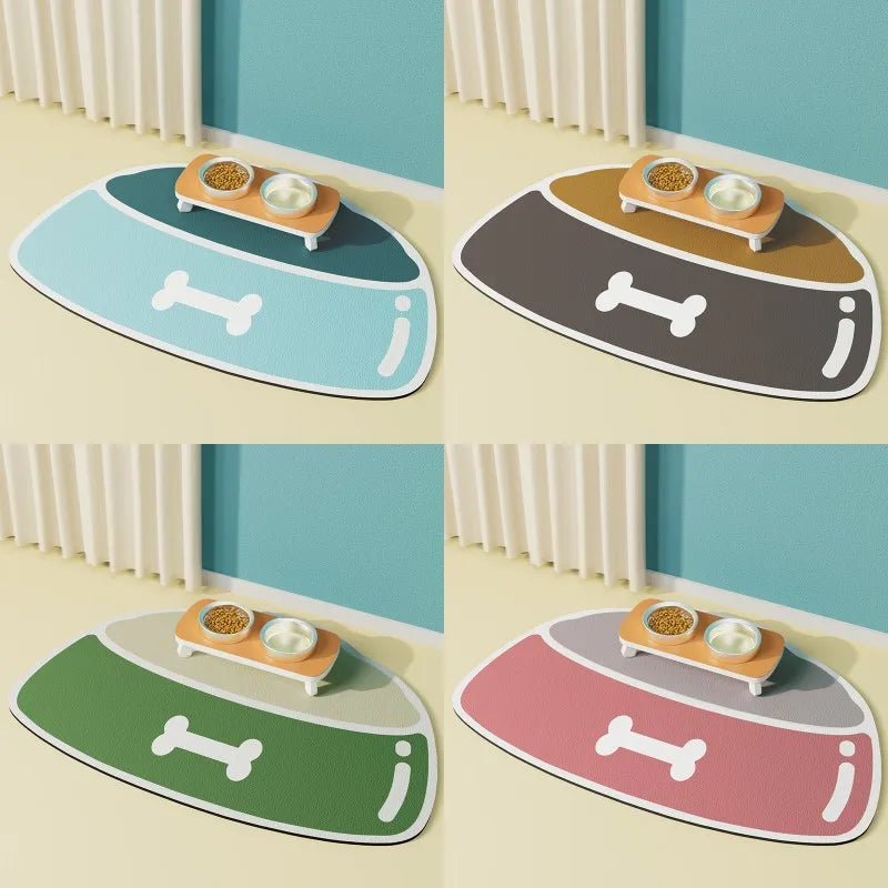 High Quality Pet Feeding Mat Absorbent Cat Mat for Dog Food and Water Bowls No Stains Quick Dry Cat Dog Water Dispenser Carpet - NJPH Best Selling 