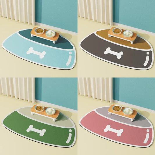 High Quality Pet Feeding Mat Absorbent Cat Mat for Dog Food and Water Bowls No Stains Quick Dry Cat Dog Water Dispenser Carpet - NJPH Best Selling 