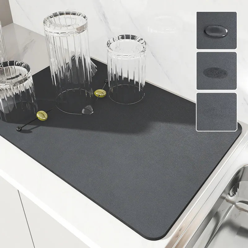 Super Absorbent Large Kitchen Absorbent Mat Antiskid Draining Coffee Dish Drying Mat Quick Dry Bathroom Drain Pad Tableware Mat - NJPH Best Selling 