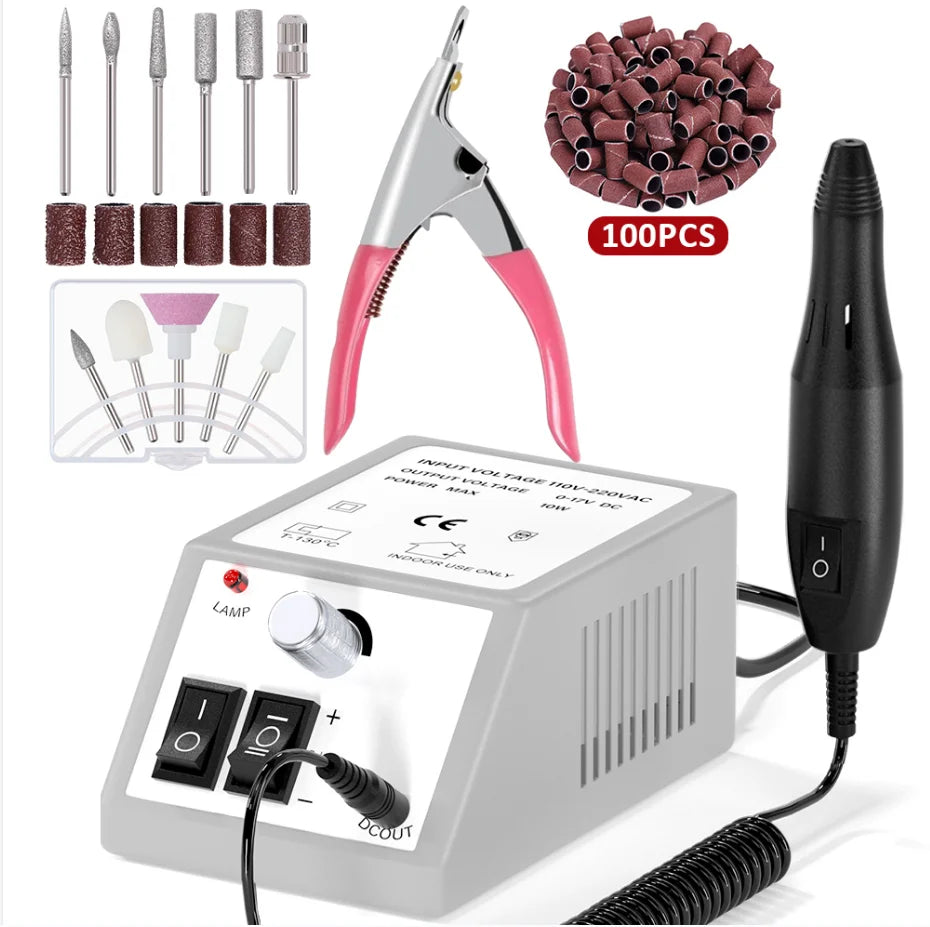 LINMANDA Professional Electric Nail Drill Machine Drill Bits Set Gel Polish Remover Manicure Nail Capsule Cutter U-Shaped - NJPH Best Selling 