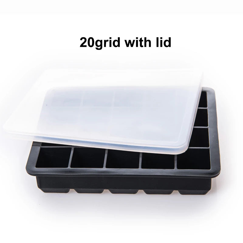 2/4/6/8/15Grid Large Ice Cube Mold Square Ice Tray Mold Large Cubitera Food Grade Silicone Tray Mold DIY Ice Maker Ice Cube Tray - NJPH Best Selling 