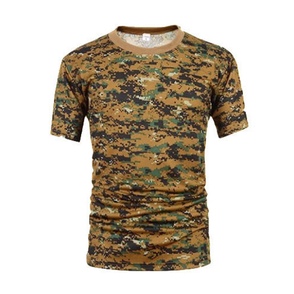 Camouflage Tactical Shirt Short Sleeve Men's Breathable Quick Dry Combat T-Shirt Outdoor T Shirt Camo Hiking Hunting Shirts - NJPH Best Selling 