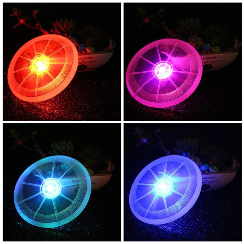 Pet supplies dog toy LED luminous flying disk environmental protection material dog training supplies dog chew toys