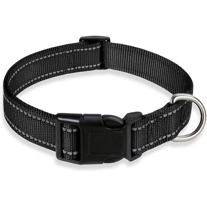 Reflective Dog Collar Strap With Adjustable Safety Nylon Pet Collar Pet Traction Rope Suitable For Small And Medium-Sized Pets - NJPH Best Selling 