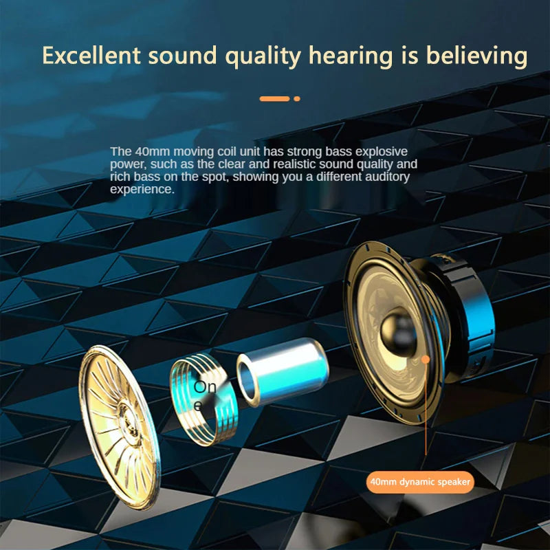 Xiaomi Wireless Headset HiFi Headphones with Mic Foldable Over Ear Bluetooth 5.0 Headphone Support TF Card/FM Radio for Phone PC - NJPH Best Selling 