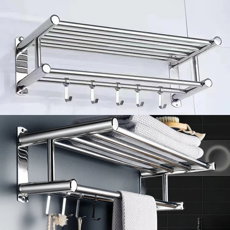 40cm/50cm Stainless Steel Bath Towel Rack Project Hotel Hotel Household Bathroom Toilet Wall Mounted Shelf - NJPH Best Selling 