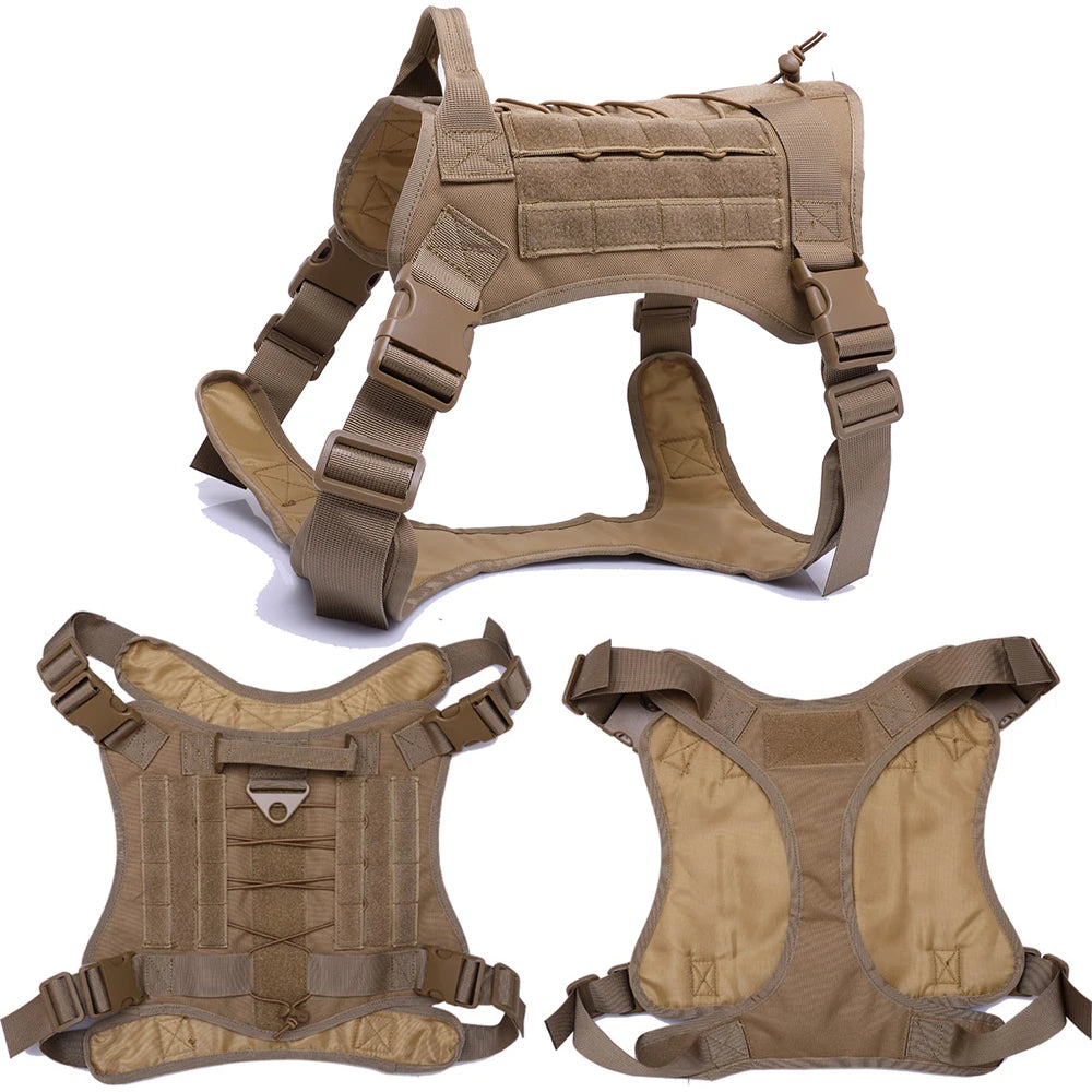 Tactical Dog Harness Military Training K9 Padded Quick Release Vest Pet Training Dog Harness For Set Small Medium Large Dogs - NJPH Best Selling 