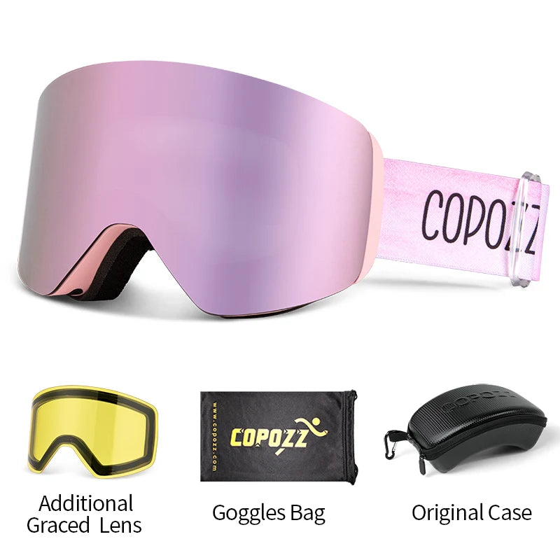 COPOZZ Professional Winter Ski Goggles Magnetic Quick-Change Double Layers Anti-Fog Snowboard goggles Men Women Ski Equipment - NJPH Best Selling 