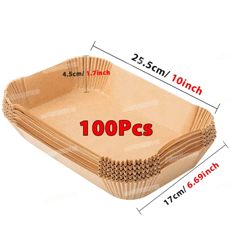 50/100Pcs Air Fryer Disposable Paper Non-Stick Airfryer Baking Papers Round Air-Fryer Paper Liners Paper Kitchen Accessories - NJPH Best Selling 