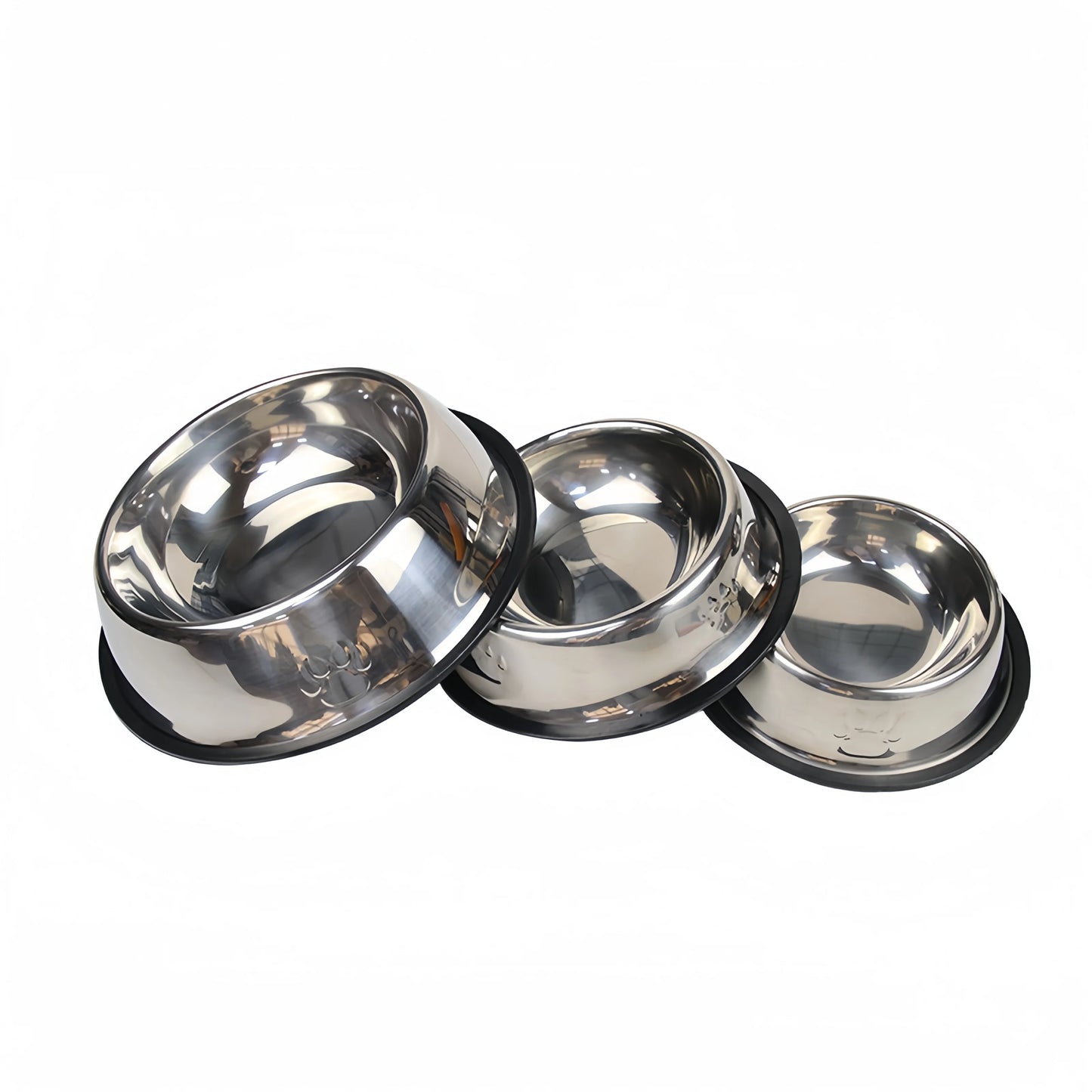 Pet Dog Cat Stainless Steel Bowl Pet Feeding Bowl Cat and Dog Drinking Bowl Metal Feeder Bowl Durable Easy To Clean 6 Sizes - NJPH Best Selling 