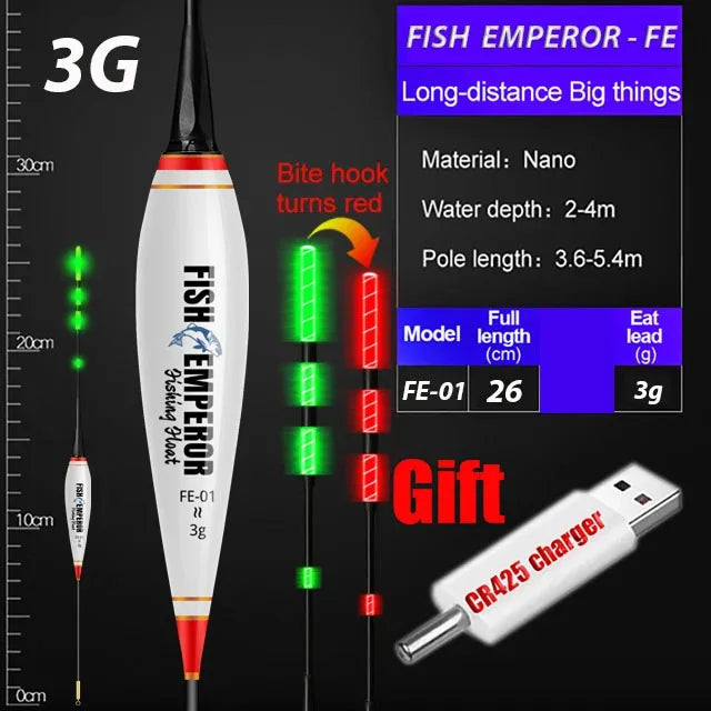 2024 New Fishing Float Set Led Smart Electronic Luminous Floats 3g 5g 7g 10g 13g 15g 20g Gravity Sensing Winter Summer Fishing - NJPH Best Selling 