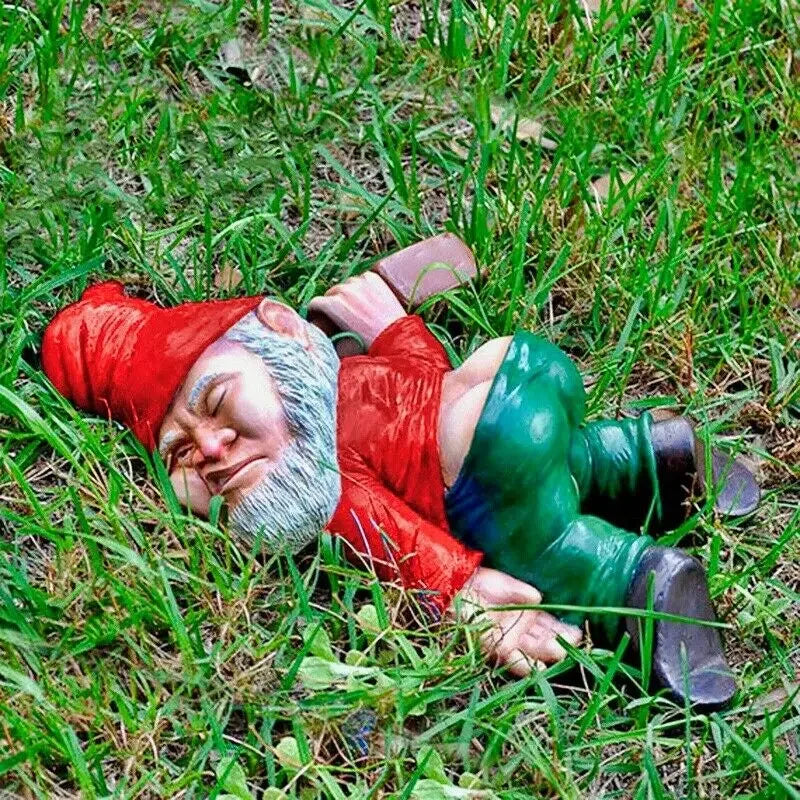 Creative Drunk Garden Gnome Patio Ornament Funny Rude Drunken Disorderly Statue Figurine Elves Pixie Bonsai Decoration - NJPH Best Selling 