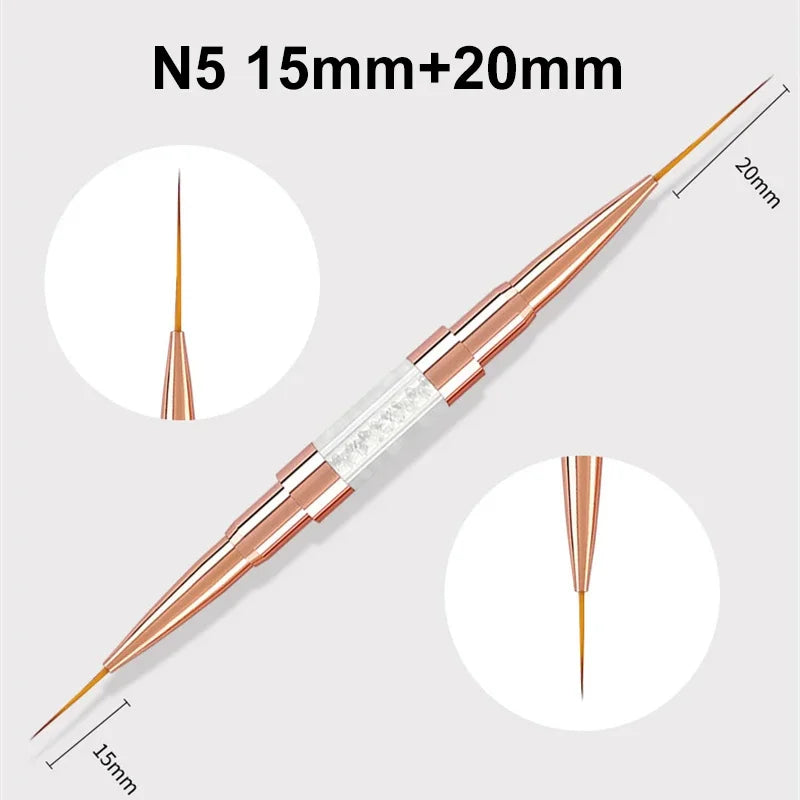 Nail Art Liner Brushes Double Head Leopard Print Acrylic French Stripe Drawing Painting Pen Gel Polish Nail Art Manicure Tools - NJPH Best Selling 