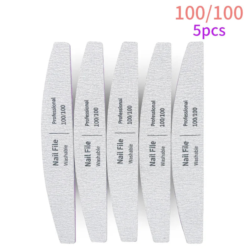 Nail File 100 to 180 Professional Tools Emery for Manicure Lime 240 Sandpaper Gel Polishing Files for Nails Buffers Set Polisher - NJPH Best Selling 