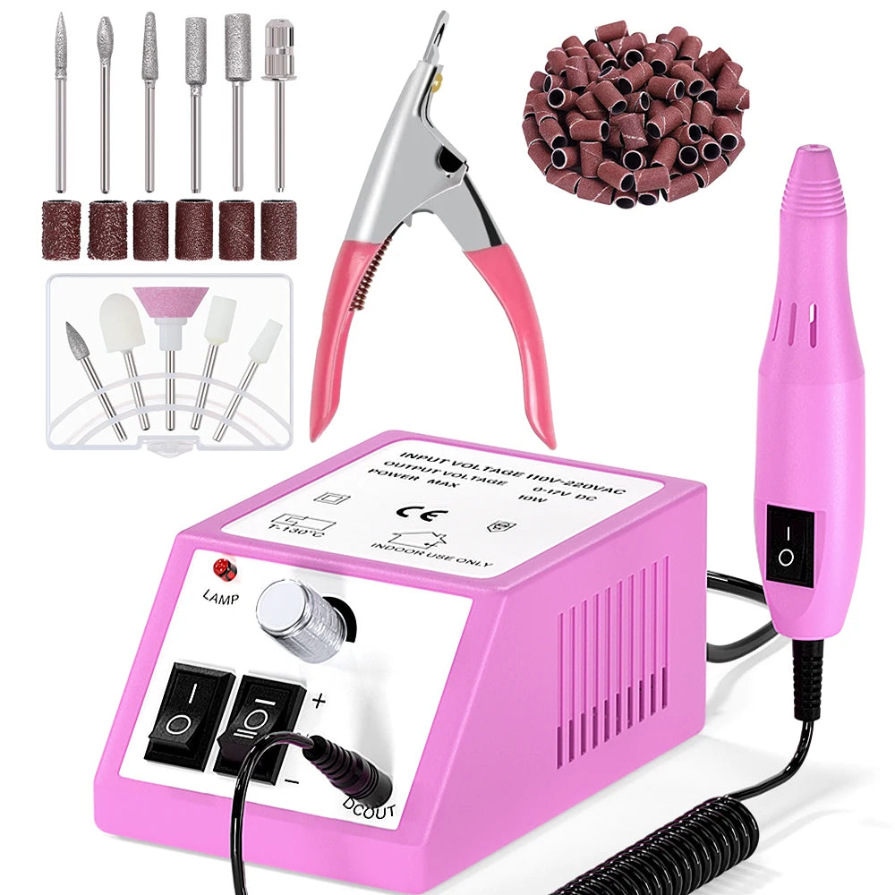 LINMANDA Professional Electric Nail Drill Machine Drill Bits Set Gel Polish Remover Manicure Nail Capsule Cutter U-Shaped - NJPH Best Selling 