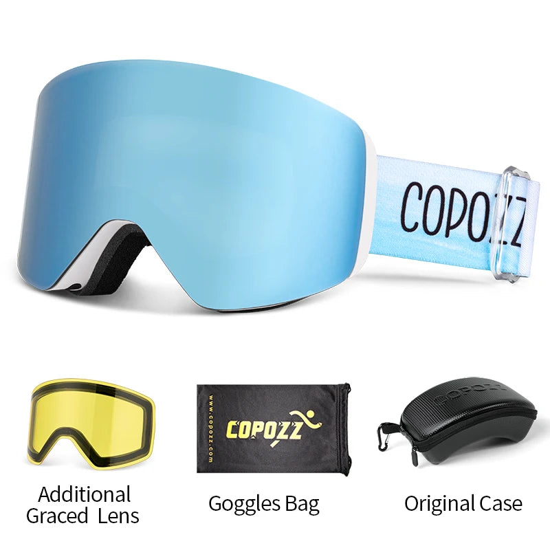 COPOZZ Professional Winter Ski Goggles Magnetic Quick-Change Double Layers Anti-Fog Snowboard goggles Men Women Ski Equipment - NJPH Best Selling 