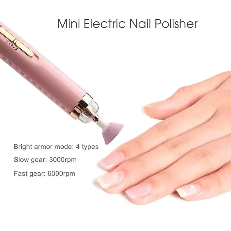 5 In 1 Professional Mini Electric Nail Drill Kit Battery Nail Art Exfoliating Polishing Nail Polishing File Pen Tool Machine - NJPH Best Selling 