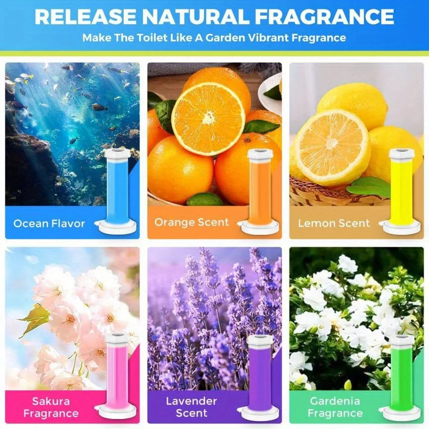 6pcs in a box toilet cleaner gel, aromatic deodorizing air freshener, floral scented toilet freshener aromatherapy deodorizing - NJPH Best Selling 