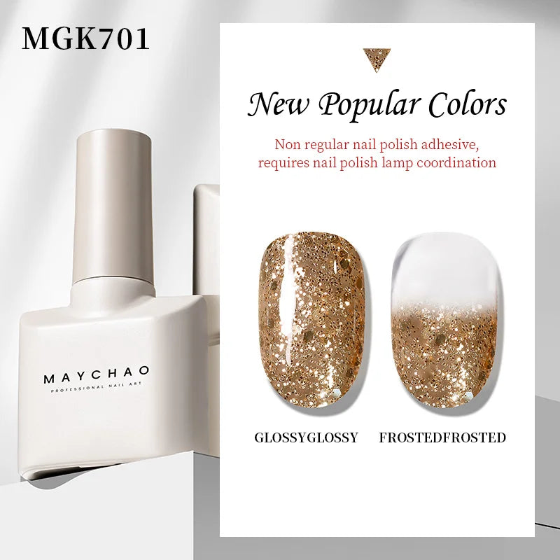 MAYCHAO 12ml Gel Nail Polish 48 Colors Glossy Semi Permanent Soak Off UV LED Frosted Gel Nails Painting Varnish - NJPH Best Selling 