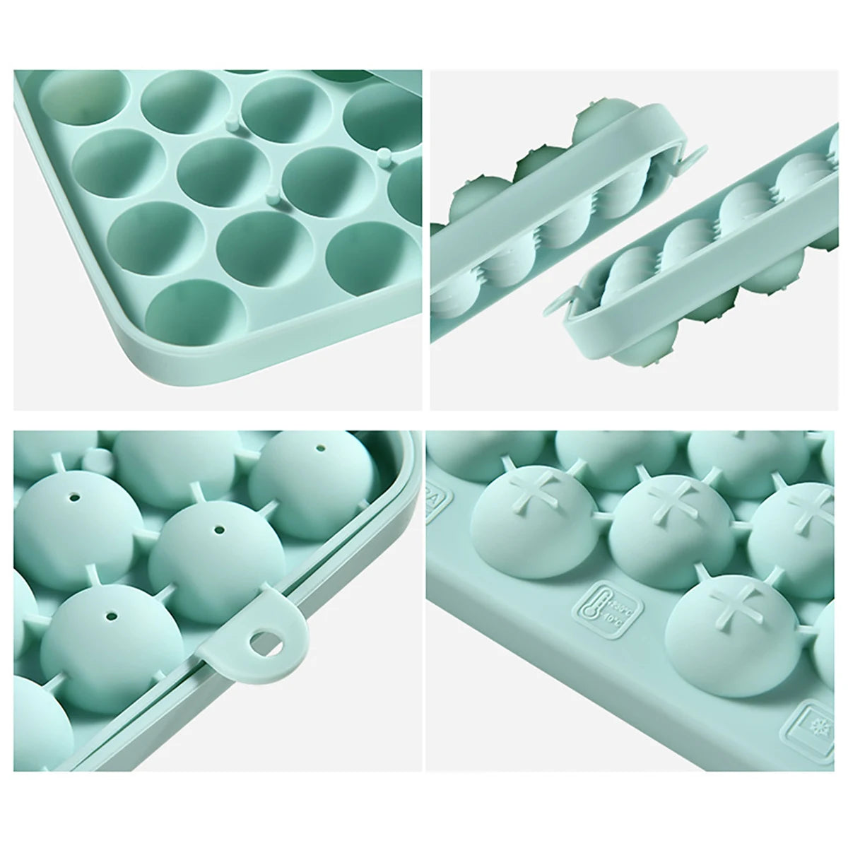 25 Grids Silicone Ice Grid Ball Ice Cube Mold with Cover Ice Storage Box Easy to Demould Bar Home Party Kitchen Tools - NJPH Best Selling 