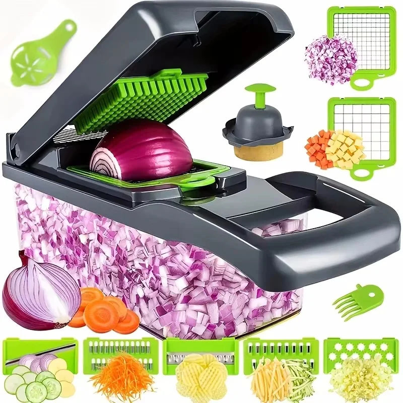 14/16 in 1 Multifunctional Vegetable Chopper Handle Food Grate Food Chopper Vegetable Slicer Dicer Cut Kitchen Items cocina - NJPH Best Selling 