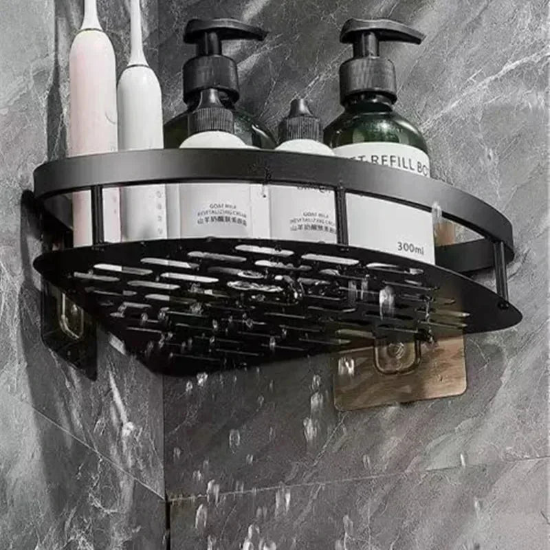 Bathroom Shelf Aluminum Alloy Shampoo Rack Makeup Storage Organizer Shower Shelf Bathroom Accessories No Drill Wall Corner Shelf - NJPH Best Selling 