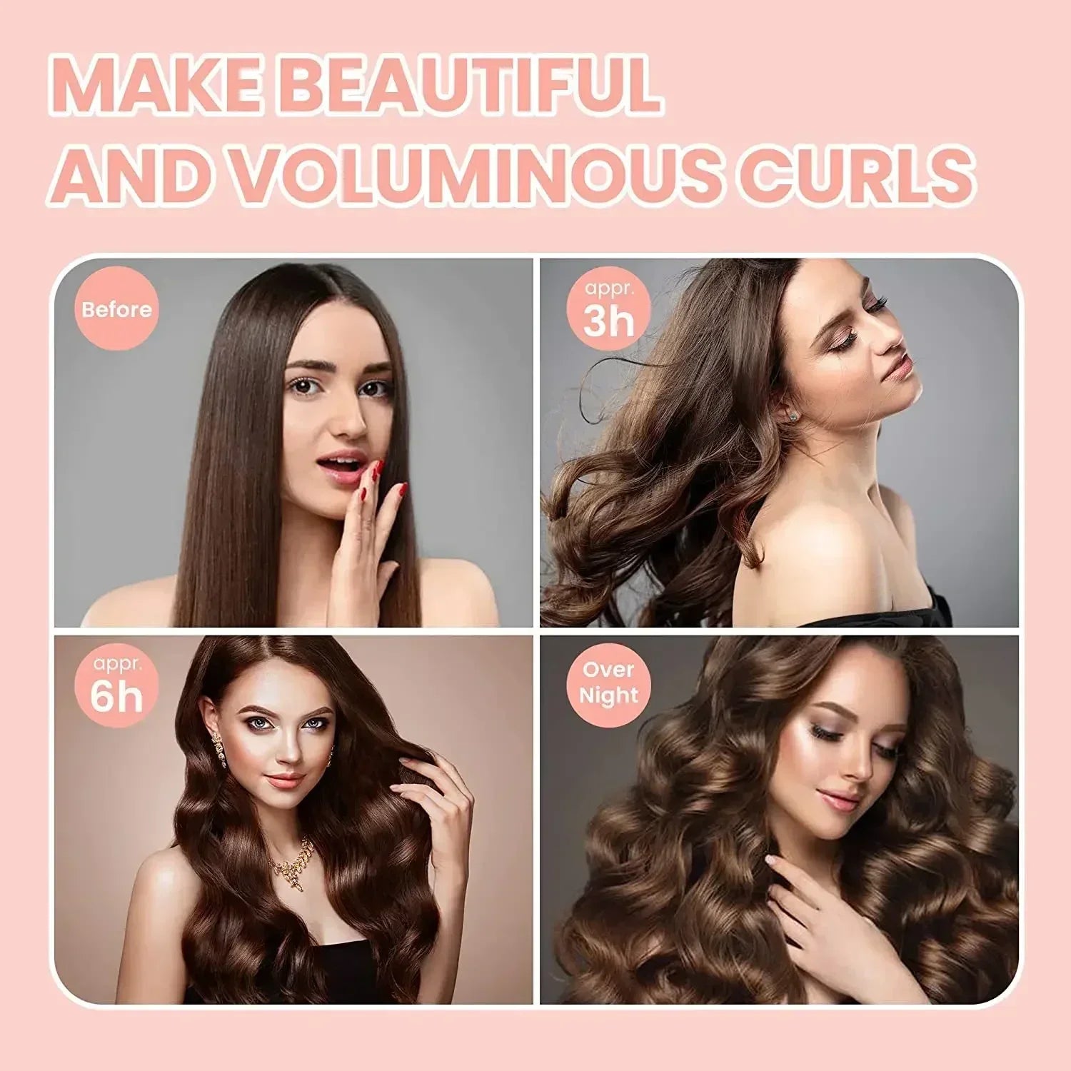 Heatless Hair Curlers Curling Rod Headband No Heat Hair Rollers Lazy Curls with Hook Sleeping Soft Flexi Rods Hair Styling Tools - NJPH Best Selling 