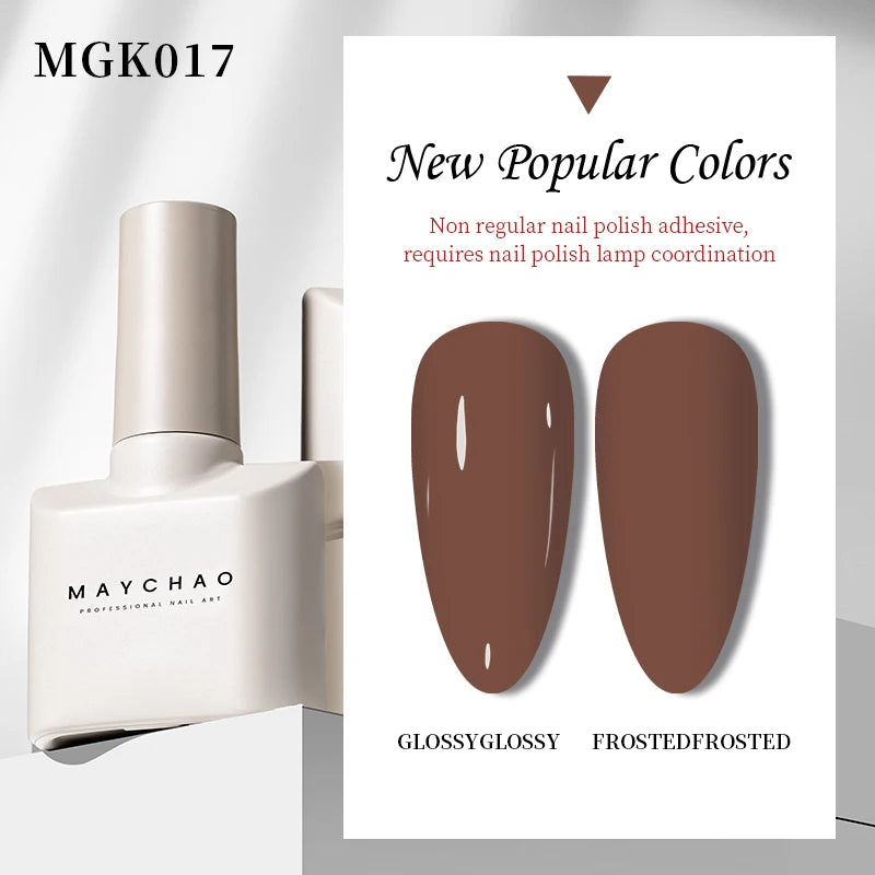 MAYCHAO 12ml Gel Nail Polish 48 Colors Glossy Semi Permanent Soak Off UV LED Frosted Gel Nails Painting Varnish - NJPH Best Selling 