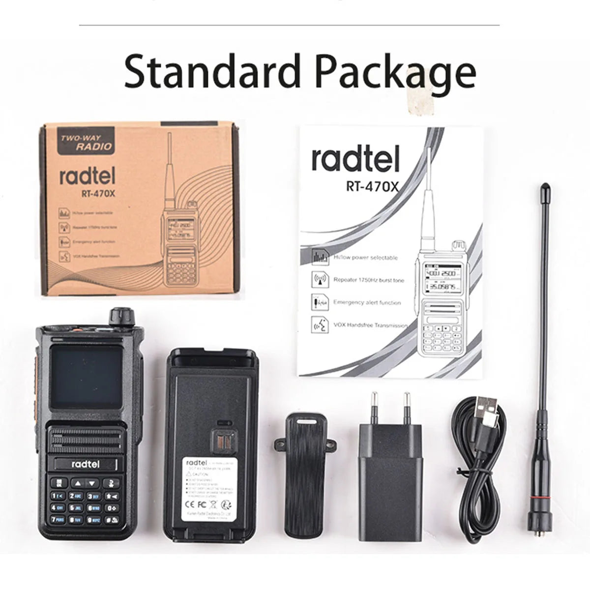 Radtel RT-470X Multi-bands Ham Walkie-Talkies 256CH Air Band Two Way Radio Station Aviation NOAA Police Marine Transceiver PTT - NJPH Best Selling 