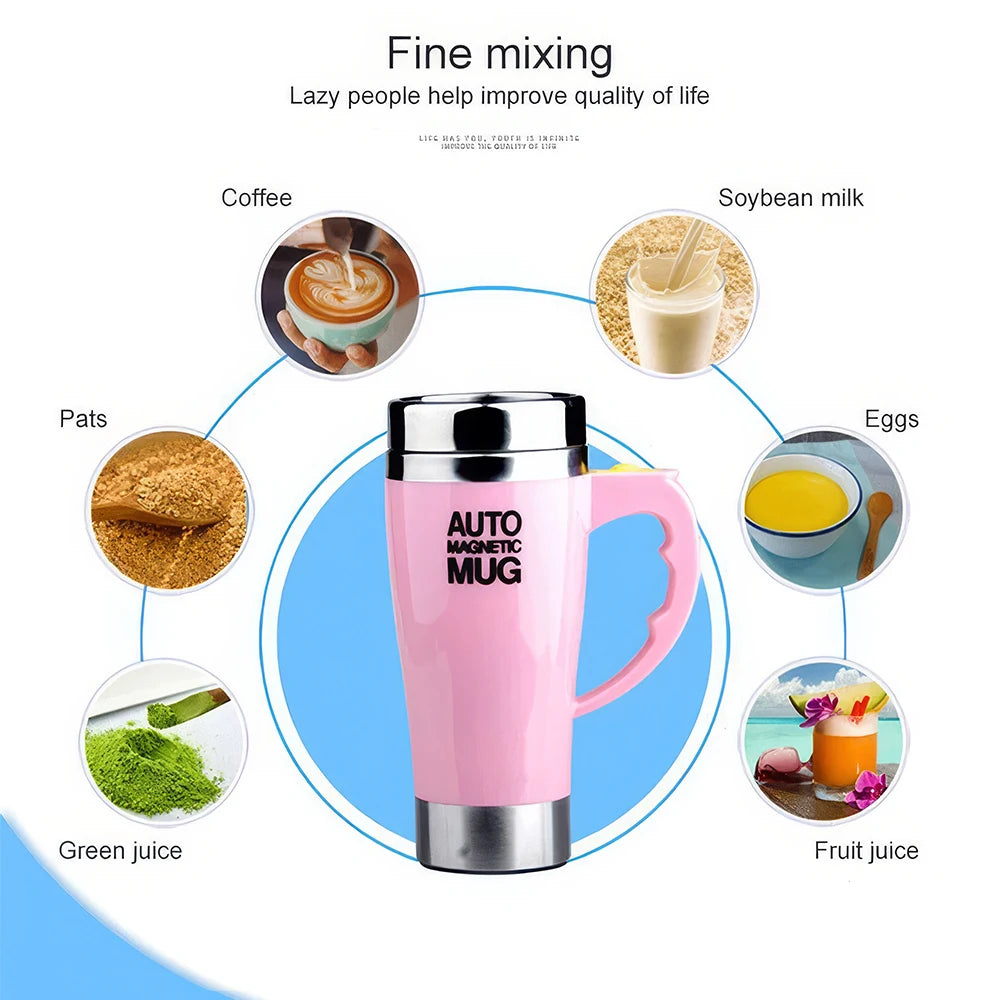 Automatic Self Stirring Magnetic Mug, Electric Auto Magnetic Coffee Mug, Auto Mixing Juice Milk Cup, Stainless Steel, 401-500ml