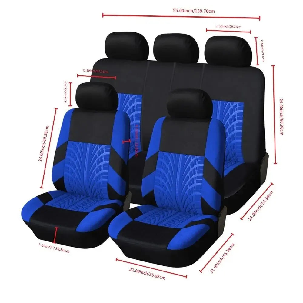 Car Seat Covers Full Set Front Split Rear Bench For Car Universal Cloth SUV Sedan Van Automotive Interior Covers - NJPH Best Selling 