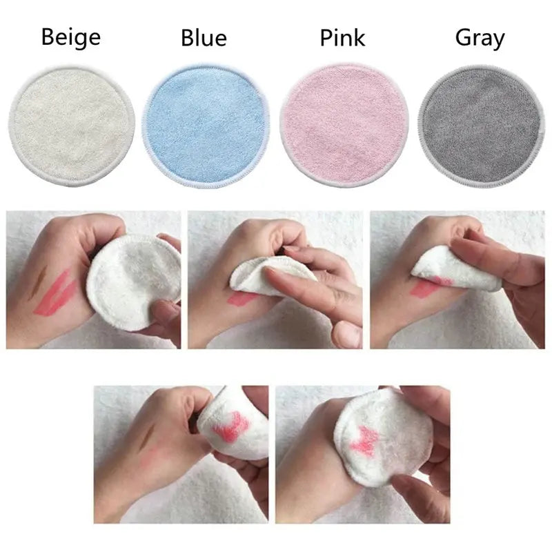 12PC Reusable Cotton Pads Makeup Remover Pads Washable Round Bamboo Make Up Pads Cloth Nursing Pads Skin Care Tool Skin Cleaning - NJPH Best Selling 